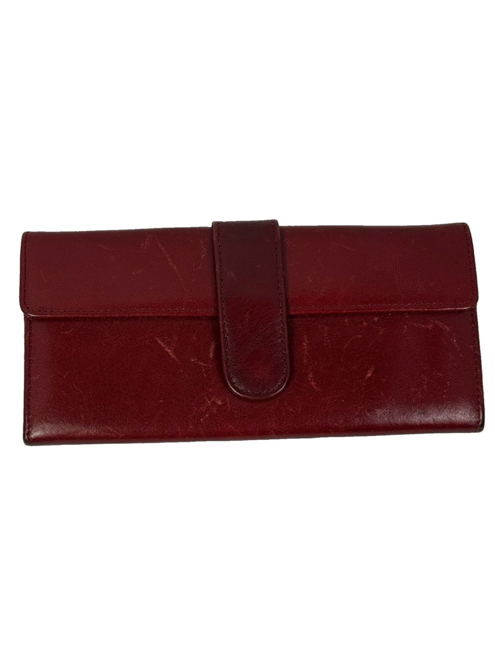 Y2K Hobo International Wallet Clio Trifold Dedicated ID Window Organizer Red Bag